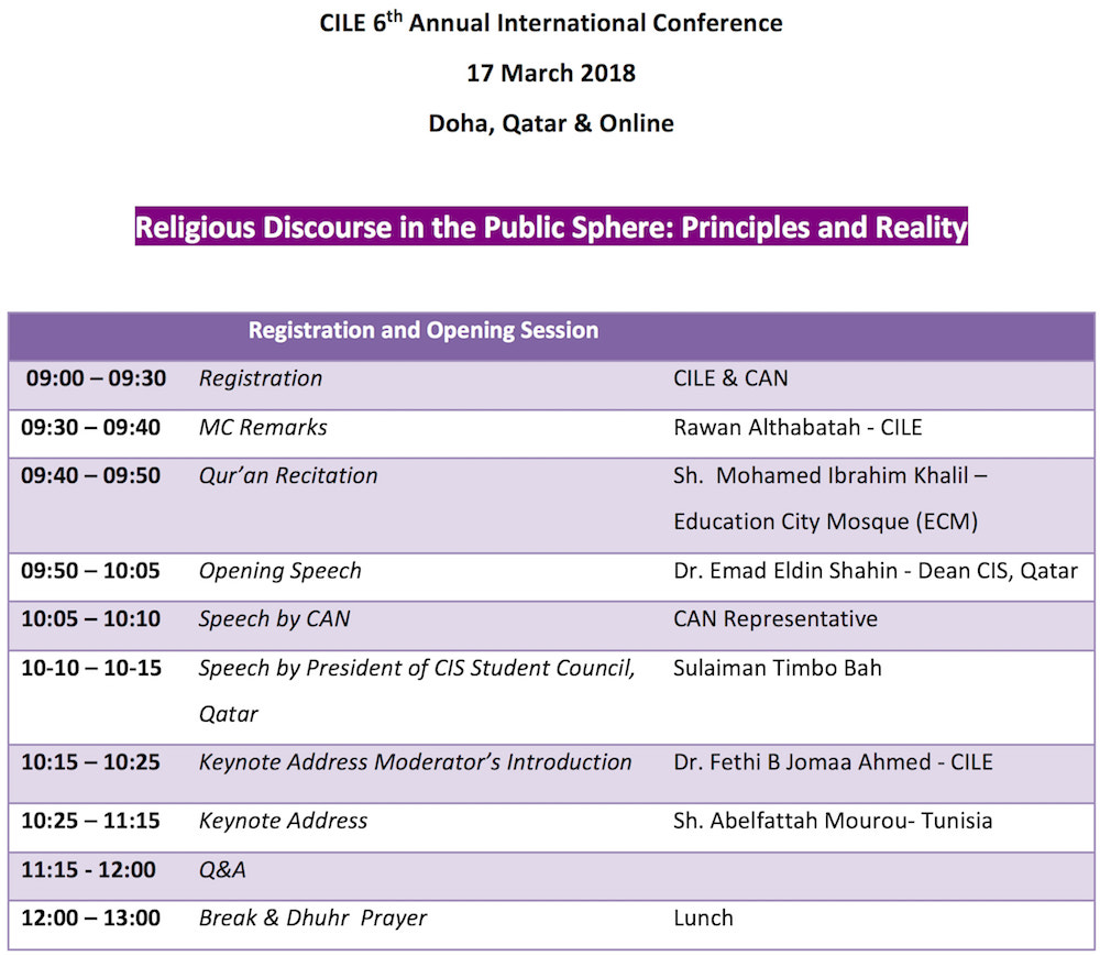 #CILE2018 The Program